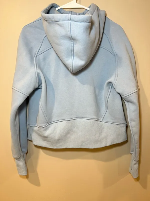 Anrabess Scuba Inspired Full Zip Light Blue Women's Hoodie Jacket - Image 2