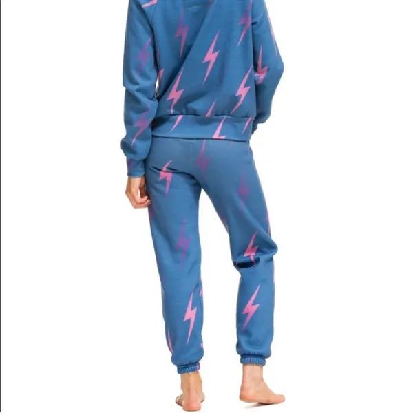 Aviator Nation Blue, Pink, & Purple Bolt Repeat Sweatpants‎ - Image 3