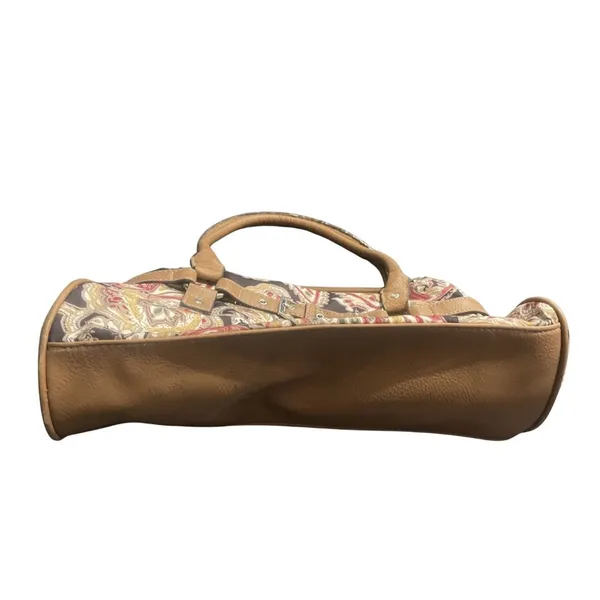 Croft & Barrow Paisley Tapestry Shoulder Bag Faux Leather Tim Western Boho Chic - Image 3