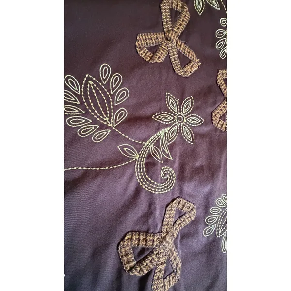Vintage 90s Y2K Whimsigoth Brown Embroidered A-Line Maxi Skirt Cottagecore Sz 10 - Image 11