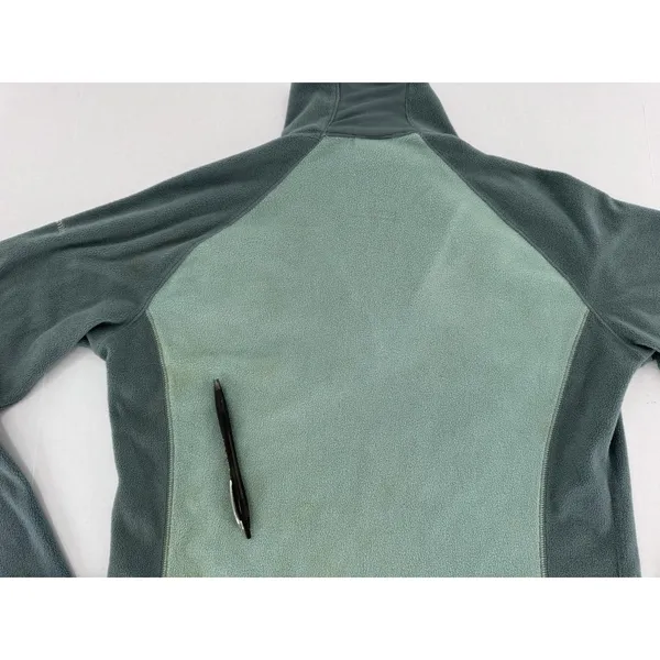 Columbia Fleece Sweater Women’s Sz L 3/4 Zip Pullover Sweatshirt Outdoor Green - Image 15