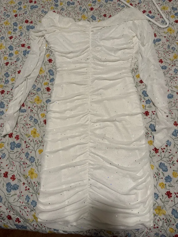 Off shoulder long sleeve white dress  - Image 3