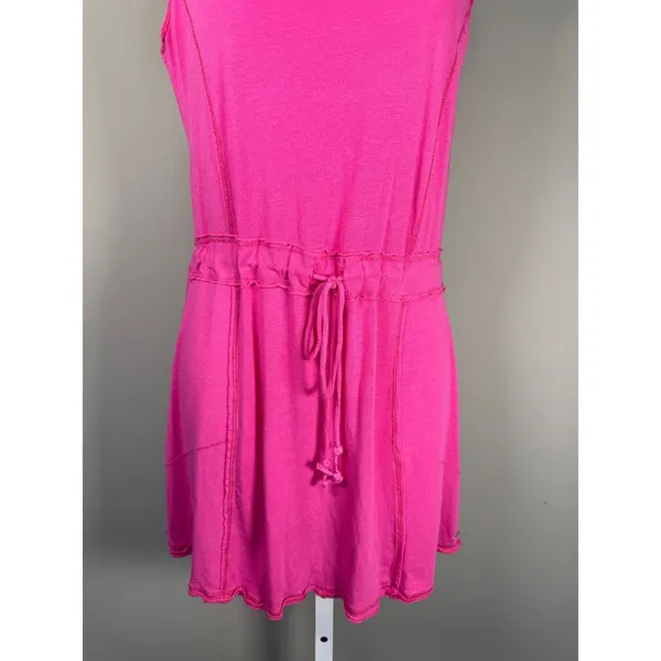 Alo Yoga Bamboo Hooded Sleeveless Tunic Dress Pink Cowl Neck‎ Small - Image 5