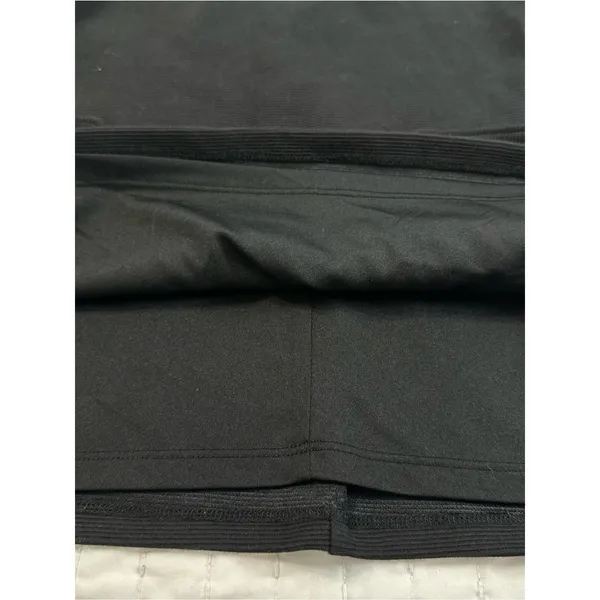 Ann Taylor Black Cap Sleeve Peplum-Style Top with Gold Button Tabs Detail Size M - Image 8