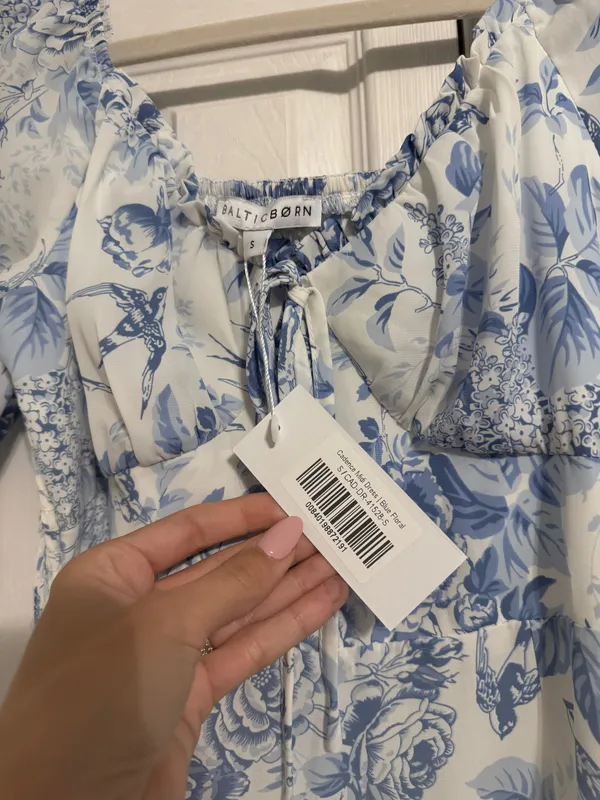 NWT Baltic Born Blue and White Floral Midi Dress - Image 6
