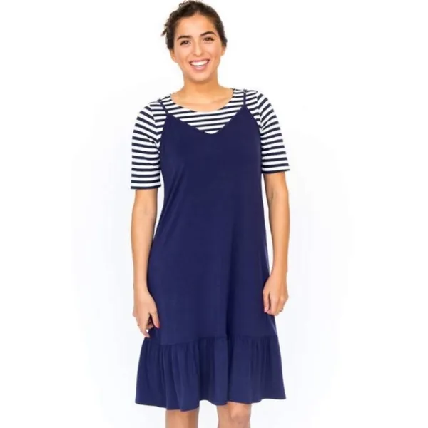 Agnes and Dora Slip Dress - Navy - Image 3