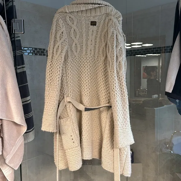 GStar‎ Heavy Long Cardigan Knit, cream, size small, wool! - Image 11