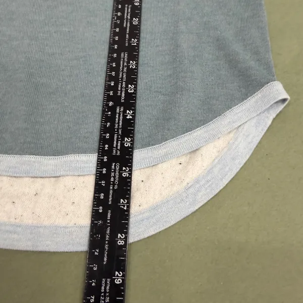 Smartwool Merino Wool Colorblock High-Low Knit Top Blue Cream SW016487 - Image 7