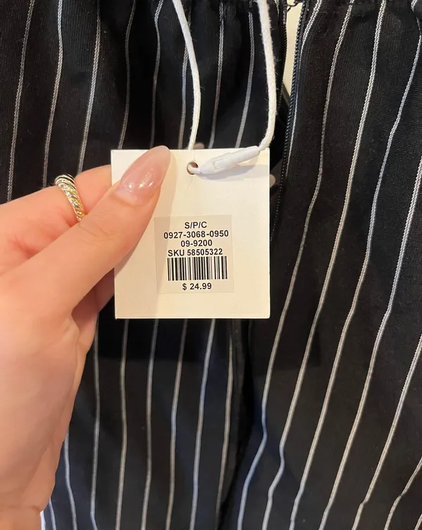 Strapless Pinstripe Bodycon Dress - Image 3