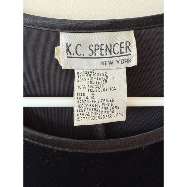 K.C. Spenser Vintage Black Velvet Dress Size 14 whimsigoth classic Y2K - Image 4