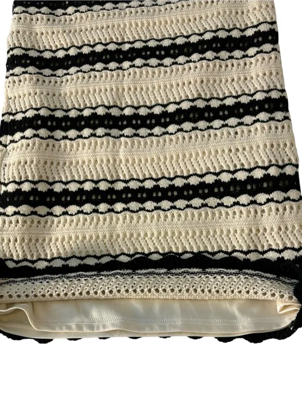 Freshman 1996 Crochet 2 Piece Maxi Skirt Set L Black Ivory Boho Coachella - Image 5