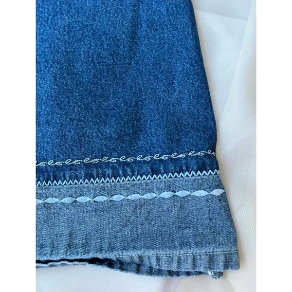 Route 66 Denim Embroidered Mini Skirt - Image 5