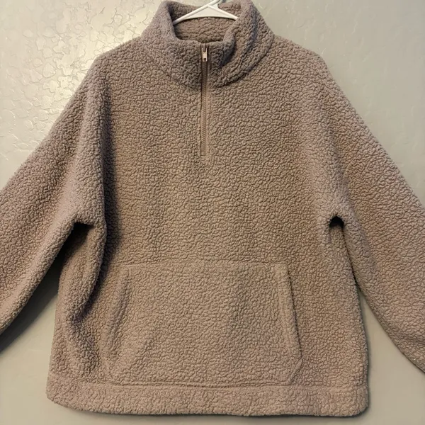 American eagle quarter zip sherpa fleece pullover sweatshirt size medium - Image 2