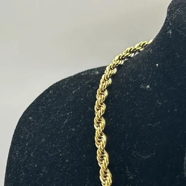 4mm Rope Chain Real Gold Mens 20 Inch Plated Everyday Sleek Solid Durable - Image 3