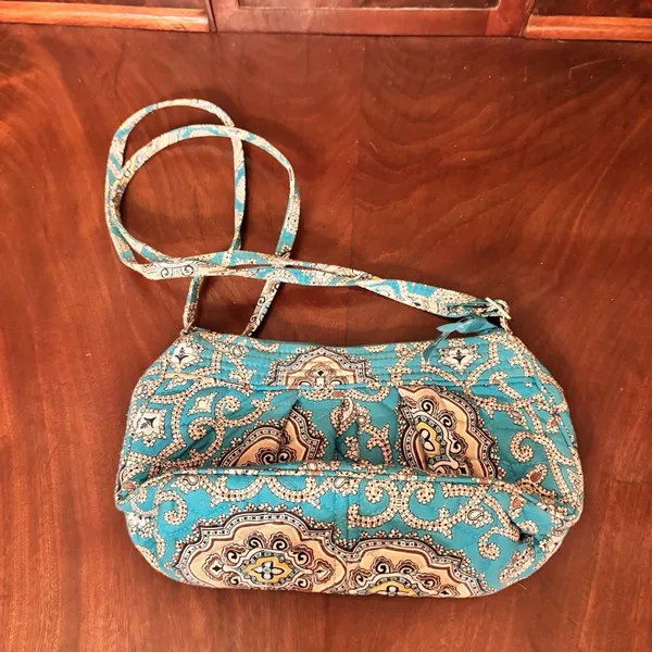 Vera Bradley Frannie Hipster Crossbody‎ Bag Totally Turquoise Paisley - Image 3