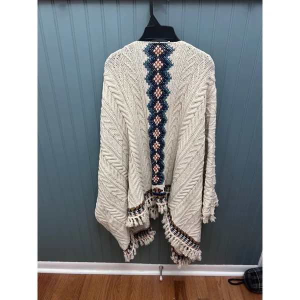 Chaser Cable Knit‎ campfire sweater kimono Cardigan Southwestern Cream XS/S - Image 2