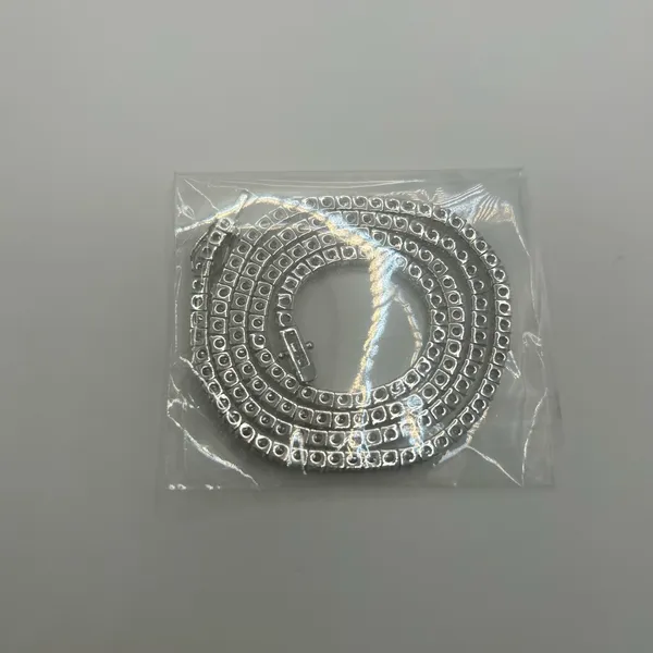 Moissanite Tennis Chain VVS1 New Silver 3mm 22 Inch Necklace No Pass Unisex D - Image 3