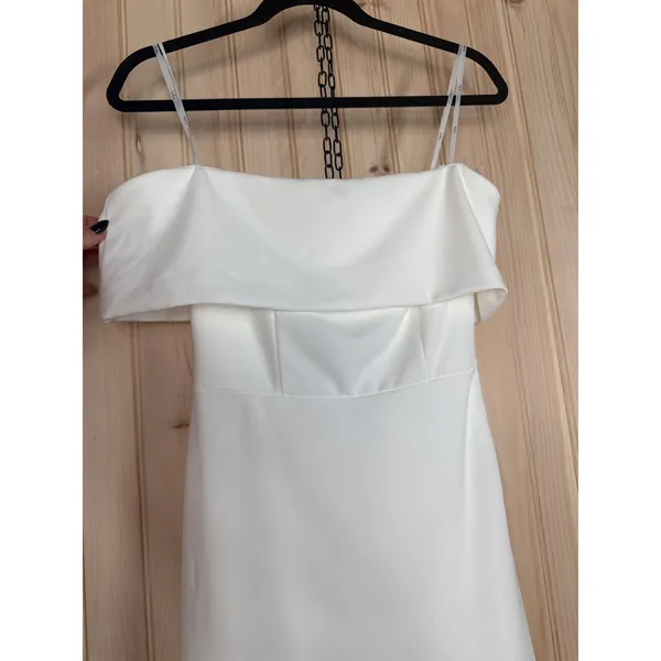 NWT Lulus Exceptional Romance White Off-the-Shoulder Mermaid Maxi Dress Bride M - Image 5