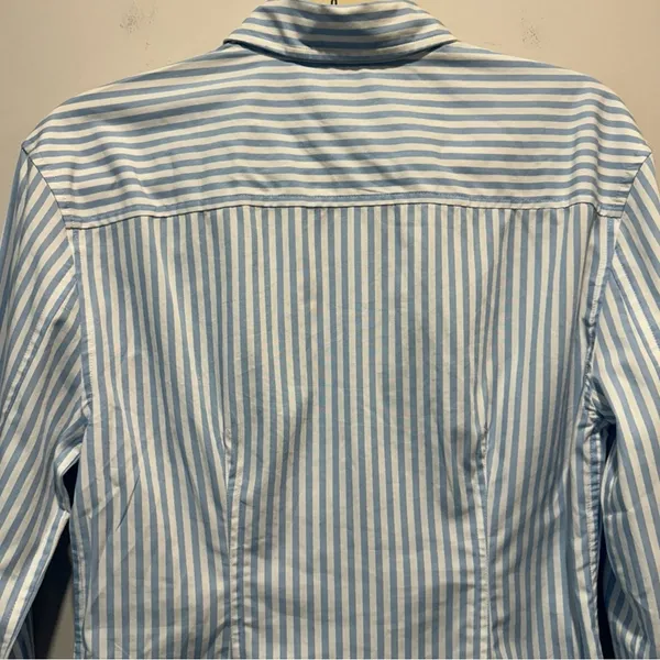NWT Madewell Darted Long-Sleeve Button-Up Shirt Stripe‎ Cotton Regular Fit NP043 - Image 6
