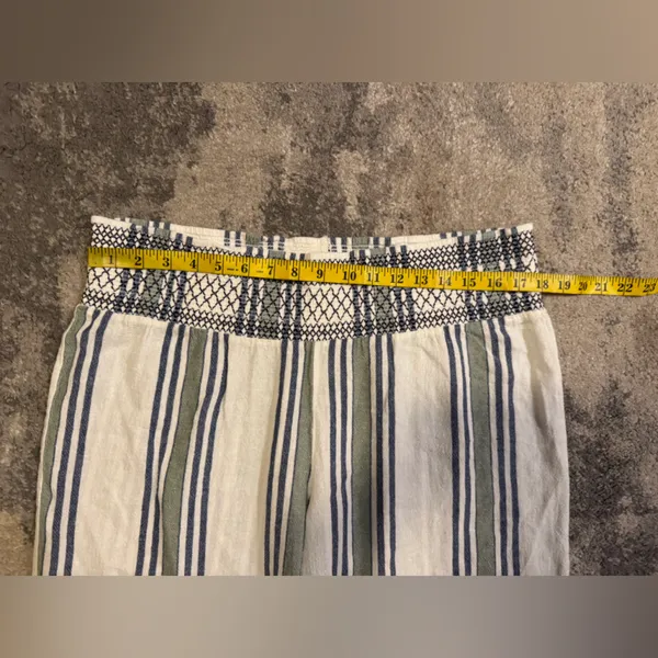 Indigo Rein Blue and White Striped Linen Pants - Image 5