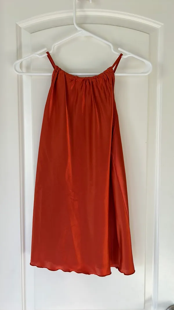 Orange silky tank Size M - Image 2