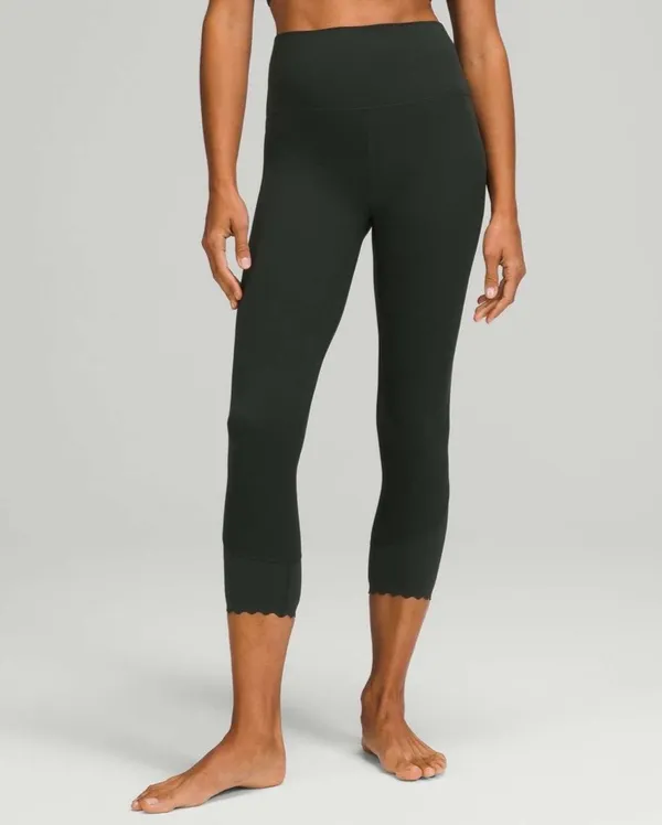 Lululemon Align Scalloped Hem High-Rise Crop 23" Rainforest Green 6 - Image 7