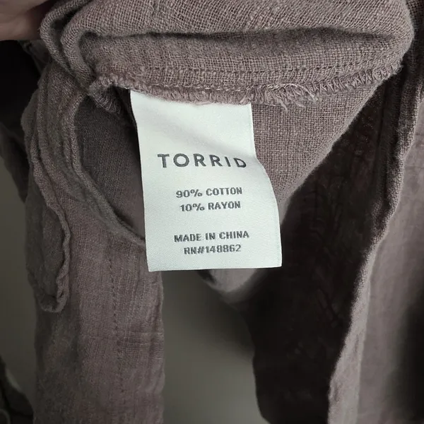 Torrid Light Weight Drape Front Anorak Jacket Womens Soft Beige Size 0 Large - Image 8