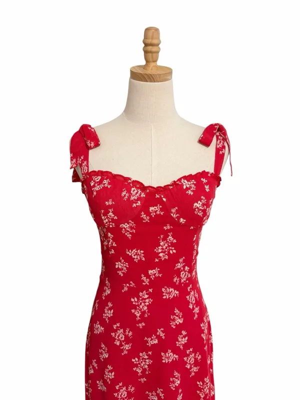 Reformation Nikita Dress in Summer Red Floral Size 8 NWT - Image 3