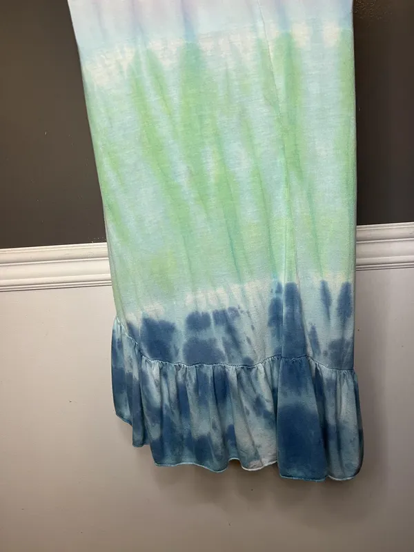 Raviya Dress Womens Medium Multicolor Tie Dye Hi Low Maxi Sundress Boho Beach - Image 9