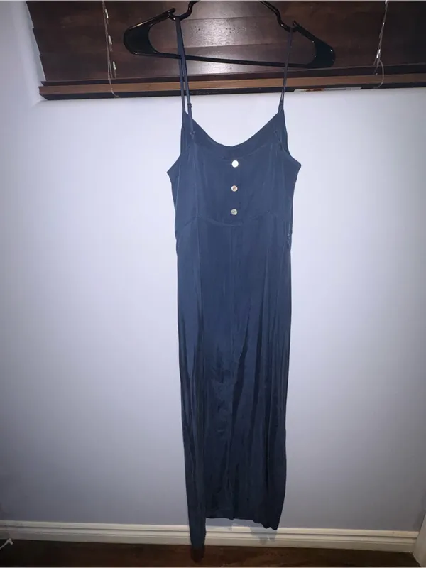 Vintage Express Navy Slip Maxi Dress - Image 3