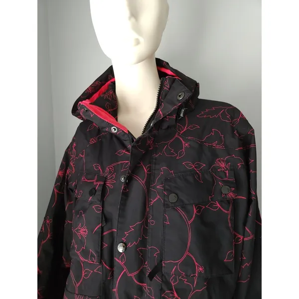 Vintage Burton Y2k Ski‎ Parka Jacket Black Pink Snowboard Hooded Women's Medium - Image 2