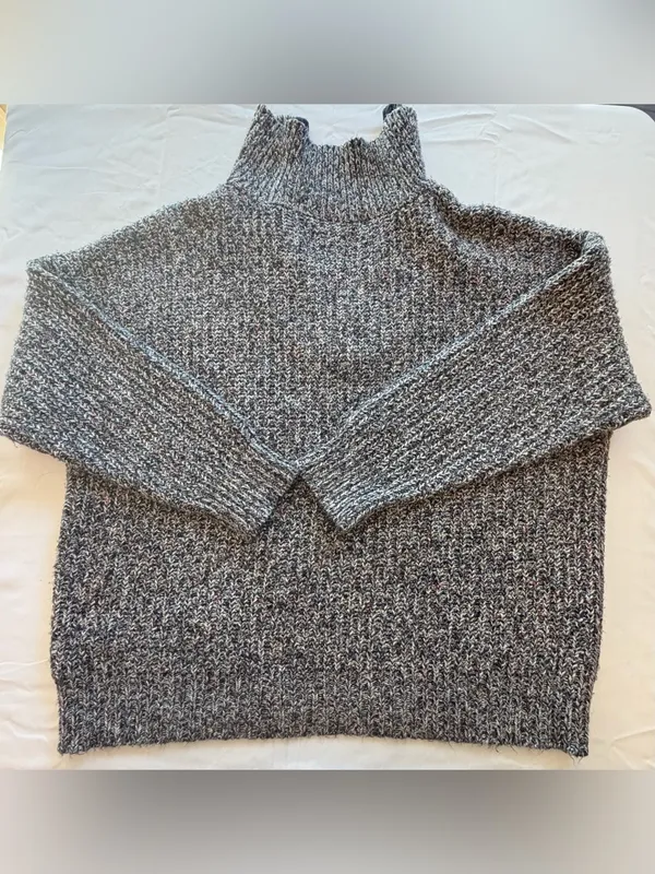 OFFLINE by Aerie Gray Confetti Marled Knit Quarter Zip Sweater XL - Image 2