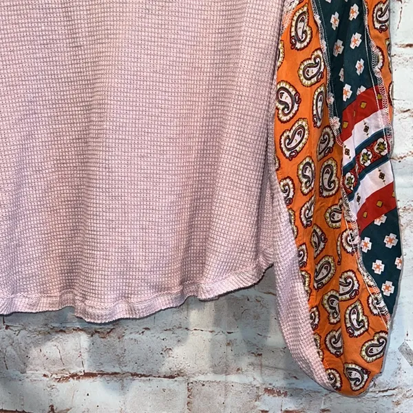 We The Free Free people blossom print Dolan balloon sleeve top mixed paisley thermal top - Image 8