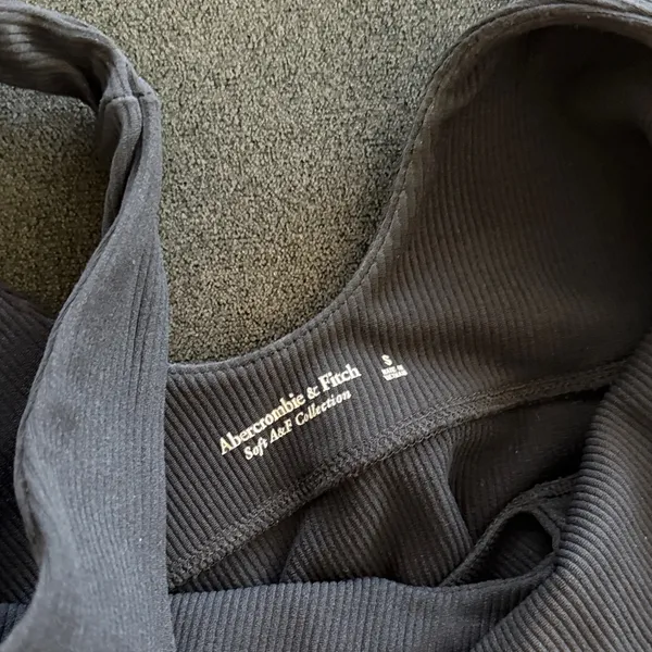 Abercrombie & Fitch Black Ribbed Bodysuit with Front Cutout - Image 2
