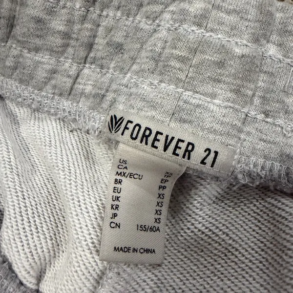 Forever 21 Juniors Grey Joggers Sweatpants Size XS Zippers EUC - Image 3