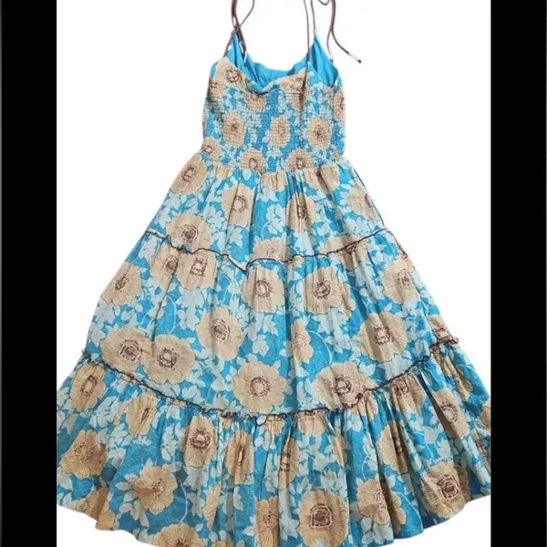 Free People Adriel Tie Strap Tiered Midi Dress NWT Size L - Image 3
