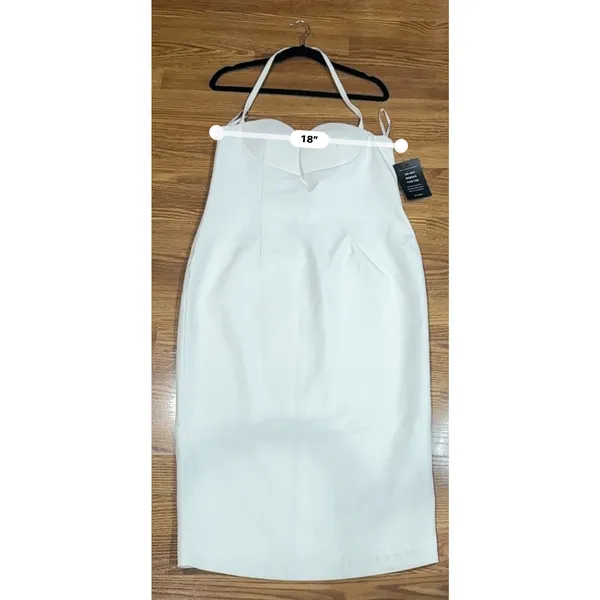 Retrofête Cheryl White Bridal Halter Bodycon Midi Dress NWT Women’s XL - Image 5