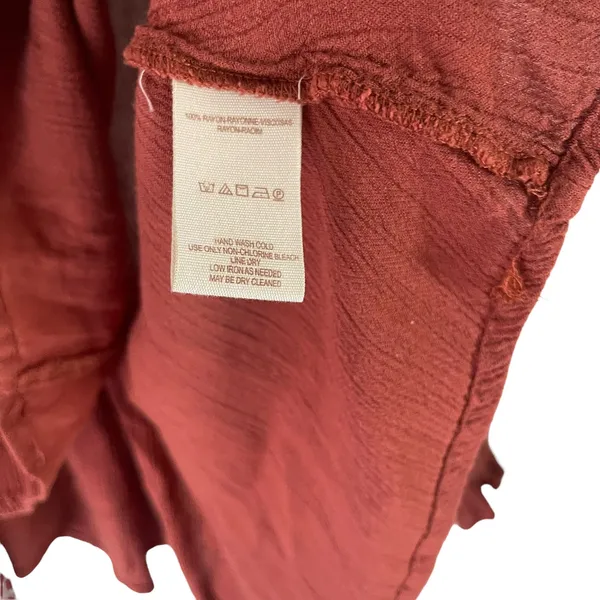 Free People Women's Size Small Burnt Orange Oversized‎ Boho Tunic Flowy Top - Image 6