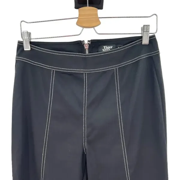 Tiger‎ Mist Black Stitch Seam Flared Zip Back Pants Size Medium - Image 2