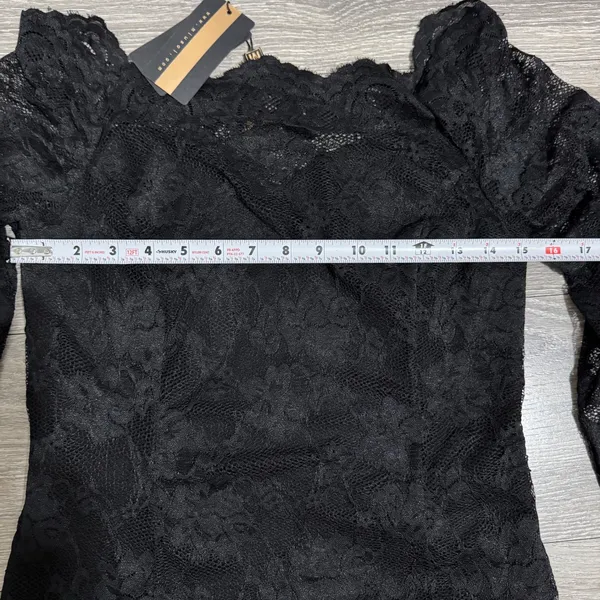 New MIUSOL Black Lace Off Shoulder Long Sleeve Bodycon Cocktail Goth‎ Dress M - Image 10