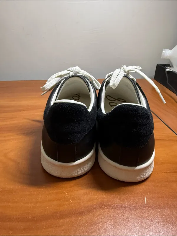 Sam Edelman Marquette Women’s Lace Up Fashion Sneaker Leather Black White 8/38 - Image 4