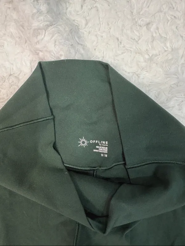 Aerie green crossover flare leggings - Image 2
