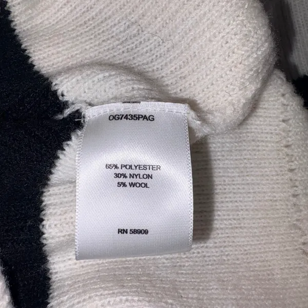 Gibson Latimer Womens Striped Mock Neck Sweater Ivory Black Size S NEW - Image 4