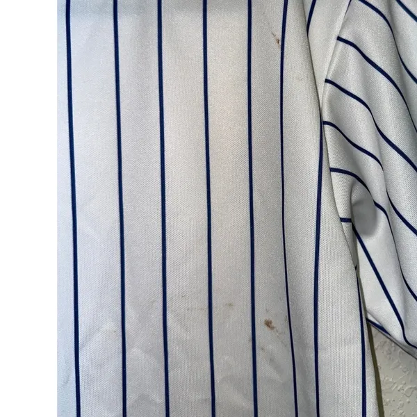 Chicago Cubs Majestic Jersey XL Made USA White Pinstripe MLB Baseball - Image 6