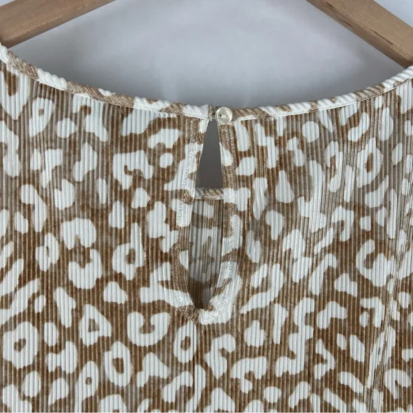Ann Taylor Factory Leopard Print‎ Micro Pleated Stretchy Sleeveless Top Size S - Image 8