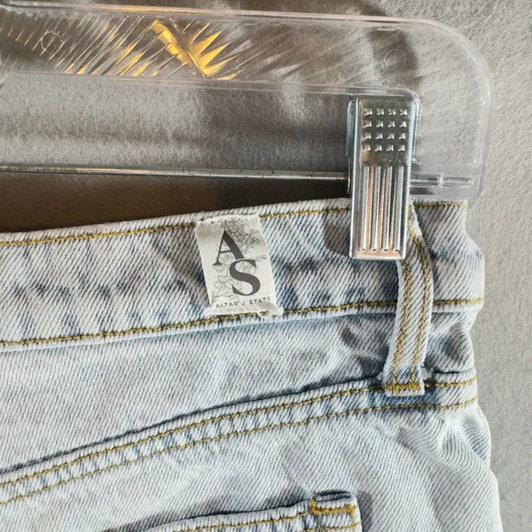596 | Altar'd State Denim Wrap‎ Denim Skort Light Wash Button Front Women Medium - Image 5