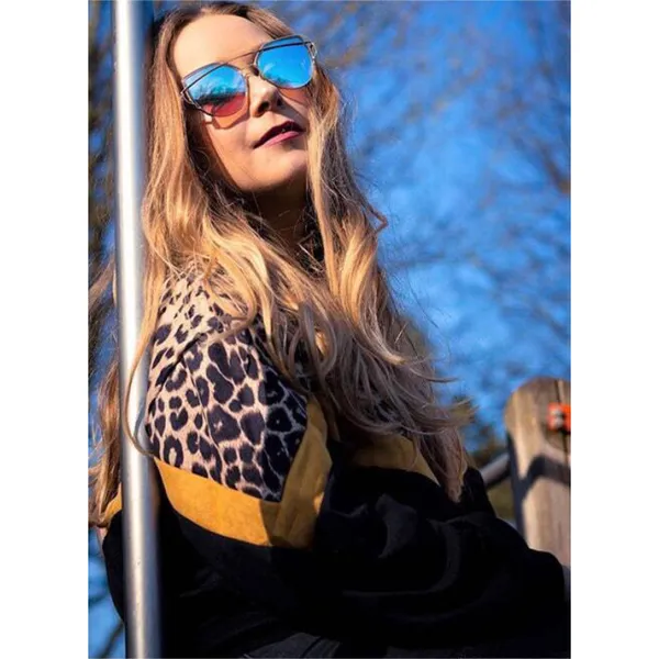 SheIn Color Block Leopard Panel Drop Shoulder Sweater 2XL - Image 3