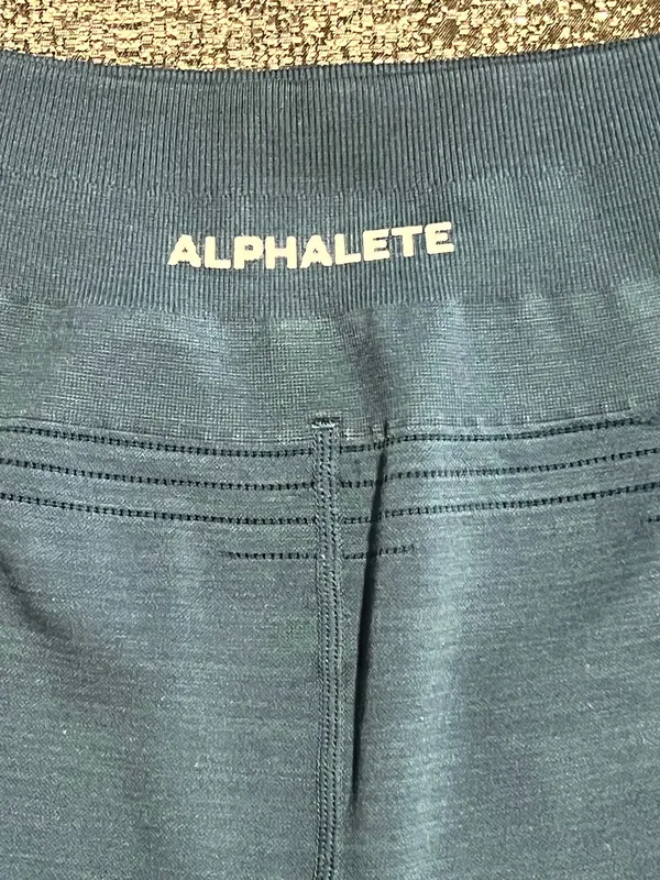 Womens small Alphalete Ozone Seamless Blue Ribbed Workout Biker Shorts - Image 5