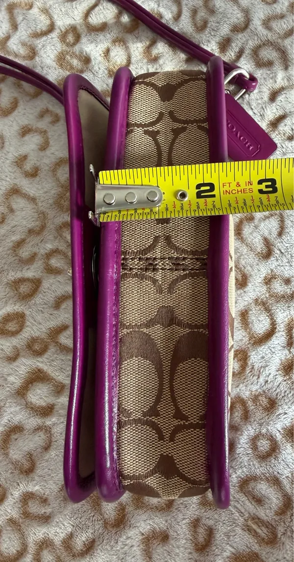 Coach Legacy Signature Penny Small Khaki/Berry Crossbody Bag - Image 9