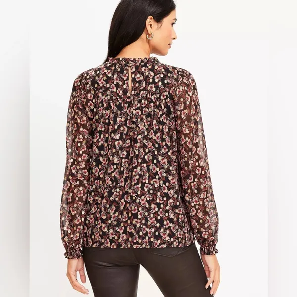 New LOFT‎ XL Multicolor Floral Blouse Top Whimsigoth Dark Academia Modern Boho - Image 2